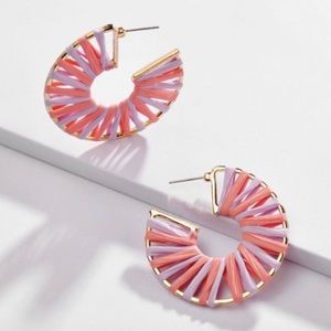 ANTHRO x BaubleBar Boho Bolo Raffia Hoop Earrings